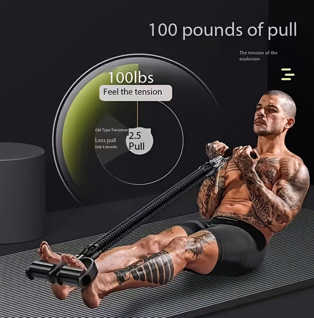 A Set Of Adjustable Resistance Tension Bands With Foot Pedals And Handles, High Resistance Level, Anti Fall, Suitable For Fitness Training, Body Stretching, And Abdominal Muscle Exercises