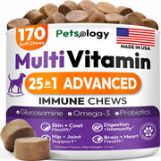 Dog Multivitamin Chewable Dog Vitamins And Supplements With Glucosamine 170 Chews Hip & Joint Immune Support Skin & Coat Gut & Heart Health Senior & Puppy Multivitamin Supplement